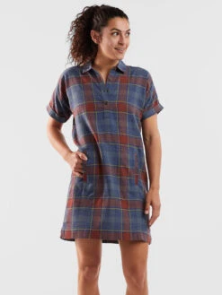 Plaiditude Short Sleeve Shirt Dress -Title Nine Sales 132576 03