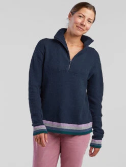 Woolicious Waffle 1/4 Zip Sweater - Stripe -Title Nine Sales 490958 03